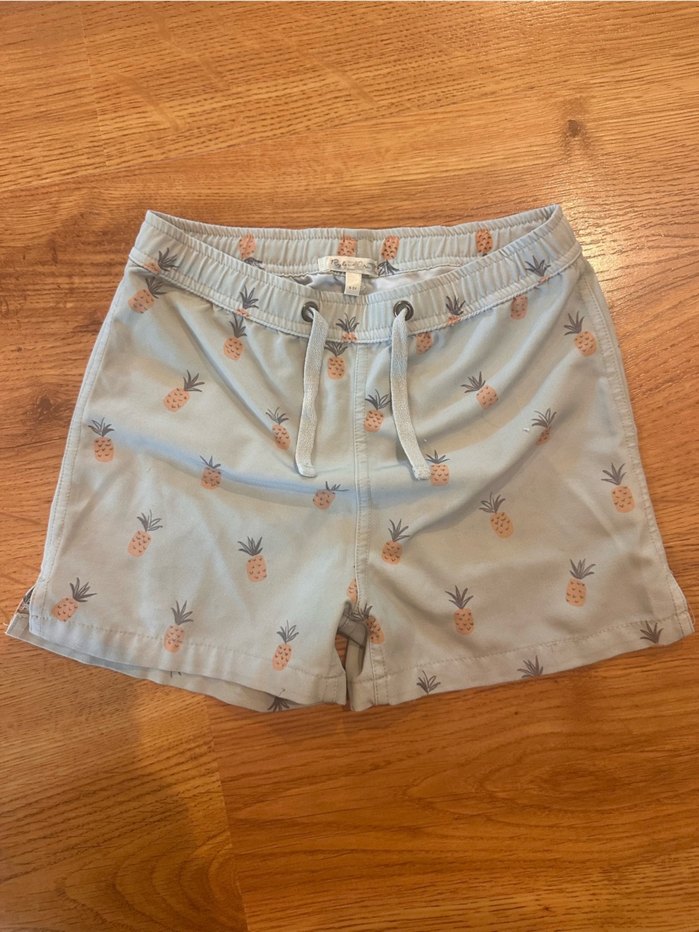 Rylee + Cru Light Blue Pineapple Print Swim Trunks